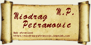 Miodrag Petranović vizit kartica